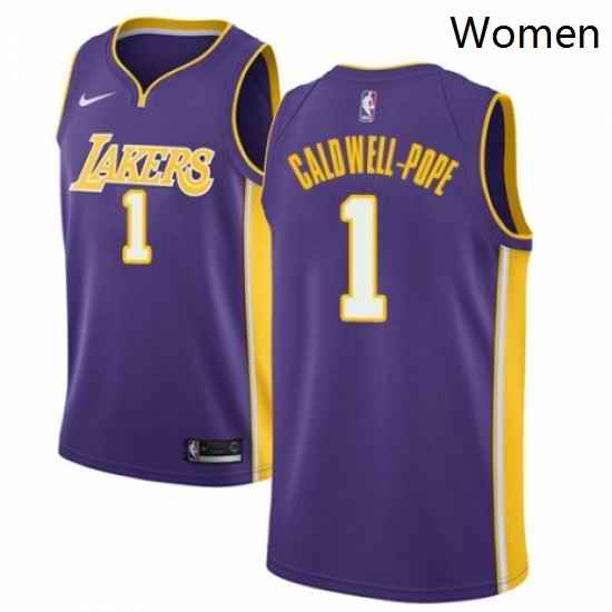Womens Nike Los Angeles Lakers 1 Kentavious Caldwell Pope Authentic Purple NBA Jersey Icon Edition